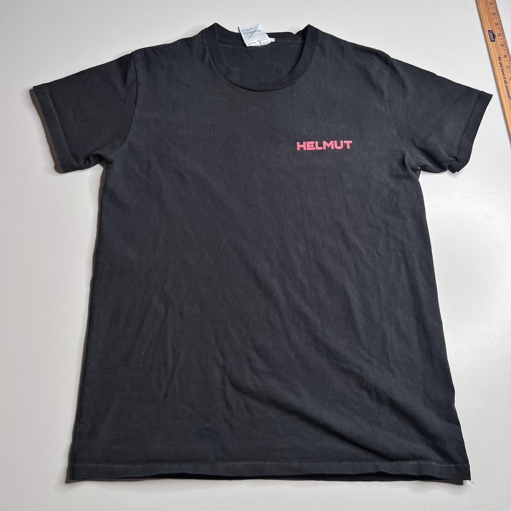 Helmut Lang Shirt Mens XL Black In Lang We Trust Graphic Slogan Tee‎ 2018